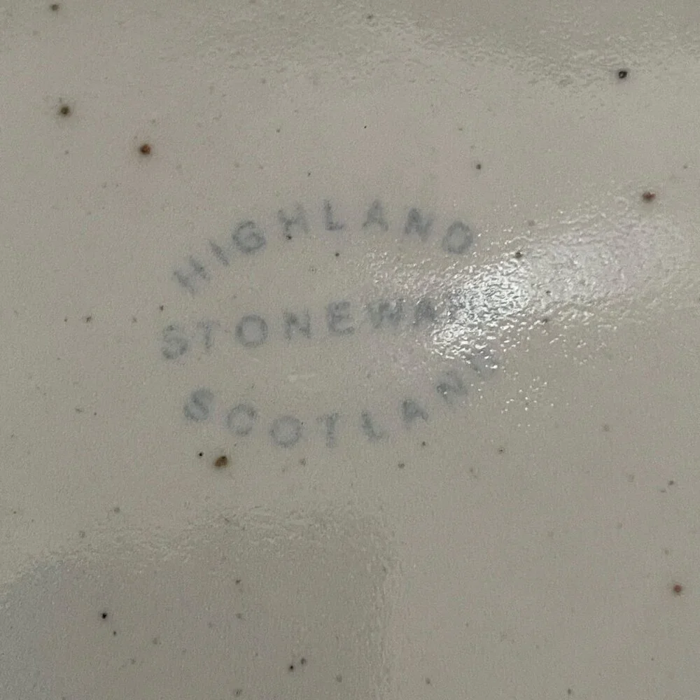 Vintage Highland Stoneware Scotland Hand Painted Floral 11.5